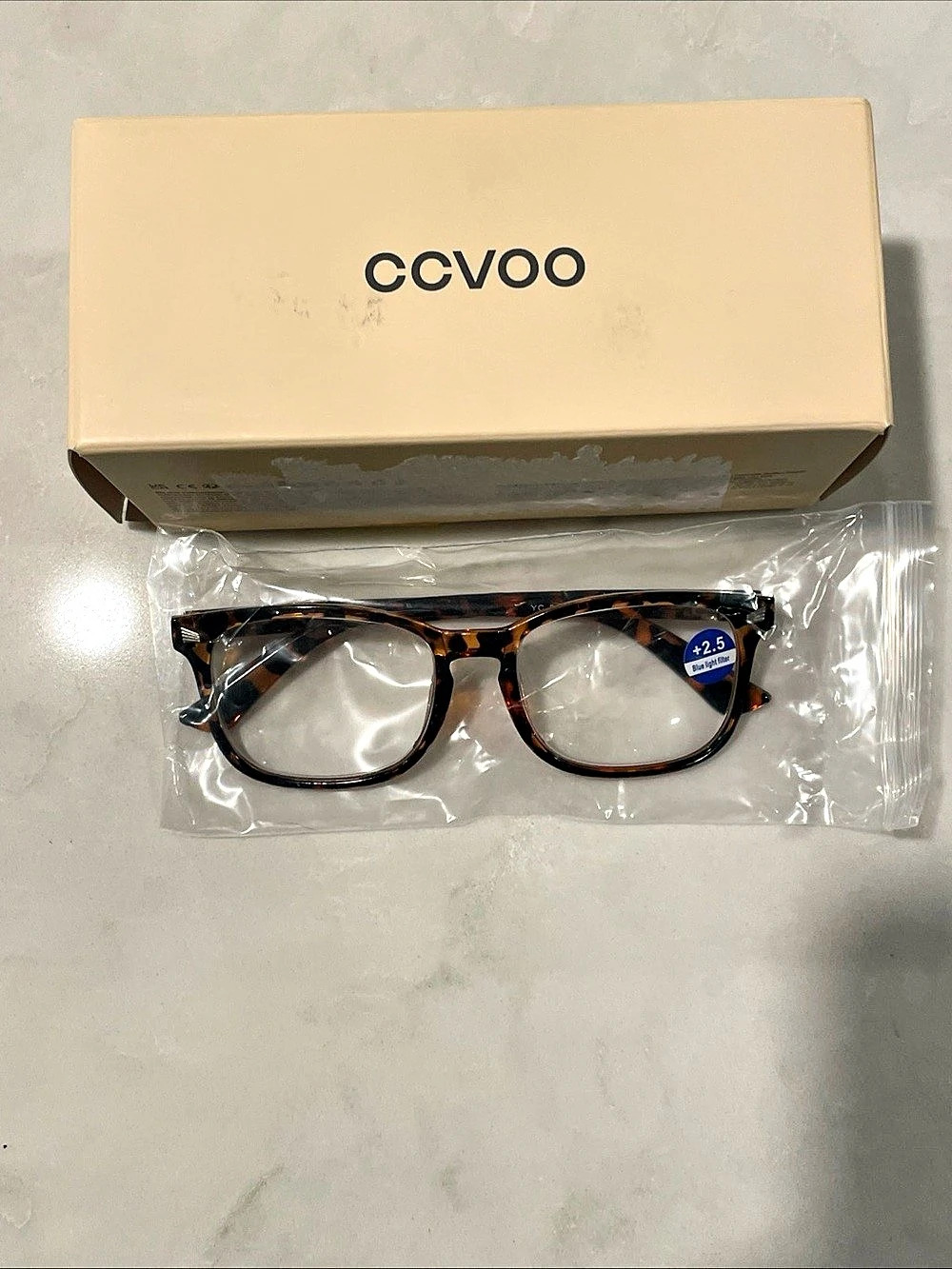 ccvoo 5 Pack Reading Glasses +2.50 Brown & Black